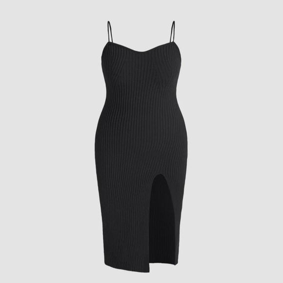NWT Cider Black 2pc Knit Cami and Midi Dress Set Size 3X
